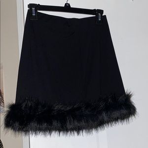 Faux fur mini skirt